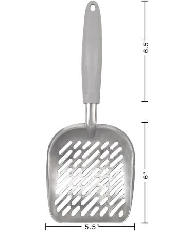 Large Metal Cat Litter Box Scoop Stainless Aluminum Alloys 13.8"*5.5"*1.8" (Gray Handle) - Buy Online on GoSupps.com