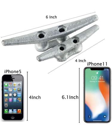 4 Pack 4 inch Heavy Duty Boat Cleat - Galvanized Cast Iron Dock Cleat for Marine or Decorative Use - Buy Online on GoSupps.com