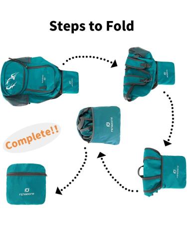 FENGDONG 35L Waterproof Packable Travel Backpack for Men and Women - Lightweight and Foldable Daypack (A3-Green-Upgrade) - Buy Online on GoSupps.com