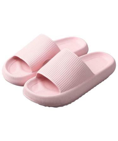 Sliders Cloud Slippers Women Men Non-Slip Mens Womens Slippers Cloud Sliders Soft Flip Flops with Thick Sole for Shower Bathroom Pool Beach 4.5 UK Pink