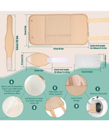 6 Pack Castor Oil Wrap Pack for Waist Thyroid Neck Knee Castor Oil Liver Wrap Pack Kit Castor Oil Wrap Organic Cotton Flannel Reusable Castor Oil Compress Wrap Pad for Liver Detox Inflammation (Style 2) - Buy Online on GoSupps.com