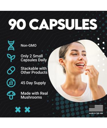 UTOYA Lions Mane Supplement Capsules - Gluten Free/Vegan Mushroom Supplements for Brain Power Stress Relief Mental Clarity and Calm - Non- GMO Immune Support Supplements - 120 Capsules - Buy Online on GoSupps.com
