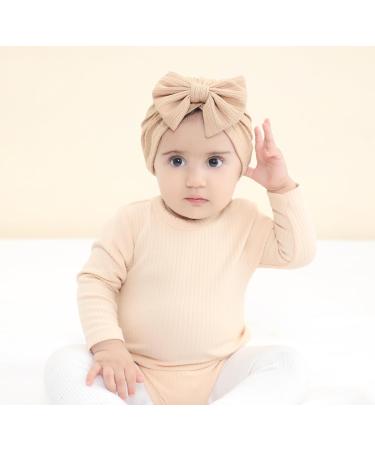 Cinaci Cute Stretchy Baby Turban Hats with Bow - 6 Pack for Girls Newborns to Toddlers - Buy Online on GoSupps.com