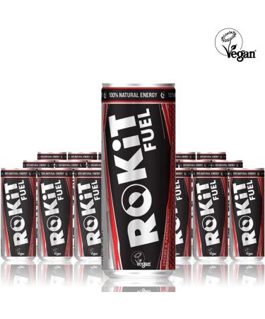 ROKiT Fuel Energy Drink Vegan Certified 100% natural ingredients Sustainable and natural energy lift low calorie zero fat and zero salt Lychee & Passion fruit flavoured Case of 24 x 250ml - Buy Online on GoSupps.com