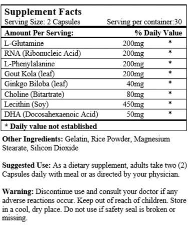 Nu-Health Maxi Memory Brain Supplement | with Ginkgo Biloba Gotu Kola Choline Lecithin Amino Acids & DHA | Supports Memory Focus Alertness & Cognitive Function | 60 Capsules - Buy Online on GoSupps.com