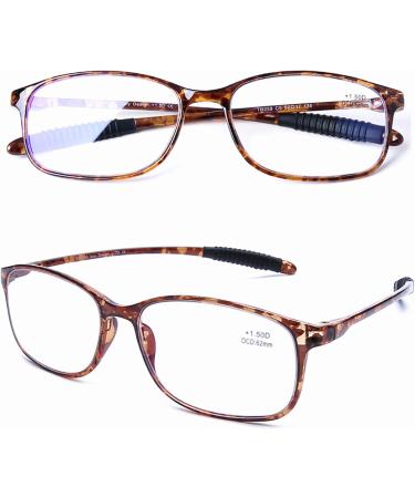 DOOViC Blue Light Filter Computer Reading Glasses TR259-C | Unisex 9 Colors Available | C5 Brown Tortoiseshell 1.0x - Shop Now! - Buy Online on GoSupps.com