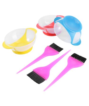 FRCOLOR 3 Set Dyeing Brush Bleaching Hair Tools Hair Dying Hair Dye Coloring Dye Mixing Bowl Hair Coloring Kit Salon Dyeing Accessories Highlight Hair Brush Silver Hair Beads Home Brighten