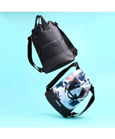 Vooray 23L Ultra-Durable Flex Cinch Gym Drawstring Backpack - Women's Black Foil Sackpack - Buy Online on GoSupps.com