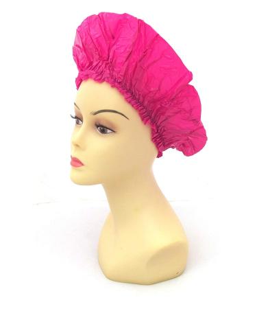 XL X-Large Shower Cap  Could Also Be Used in Deep Hair Conditioning  Hair Protection  Full Size 21 Extra Large Water-Proof Shower Cap with Comfortable Elastic Band 2 pieces  Hot Pink 2 pieces Hot Pink