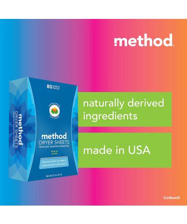Method Dryer Sheets - Fresh Air Scent, 80 Sheets per Pack - Eco-Friendly Fabric Softener - Buy Online on GoSupps.com