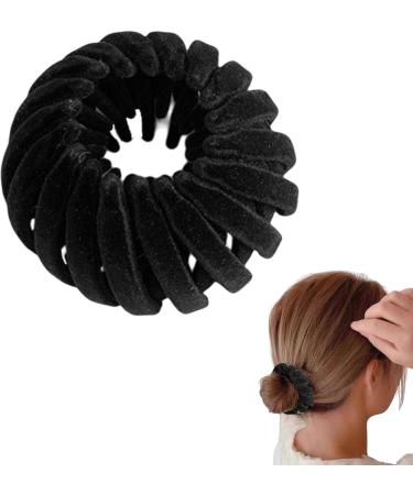 Magic Hair Clip - Bird Nest Magic Hair Clip Velvet Bird Nest Shaped Hair Clips | Three Rows of Teeth Styling Supplies for Making Ponytail Bun and Hairpin for Long Short Curly Straight Hair Black - Buy Online on GoSupps.com