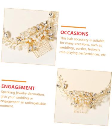 Ipetboom 1pc Pearl Comb Tiara Wedding Hair Clips for Brides Wedding Hair Comb Floral Hair Comb Sparking Crystal Hair Comb Women Hair Comb Hair Accessories Costume Women's Hair up - Buy Online on GoSupps.com