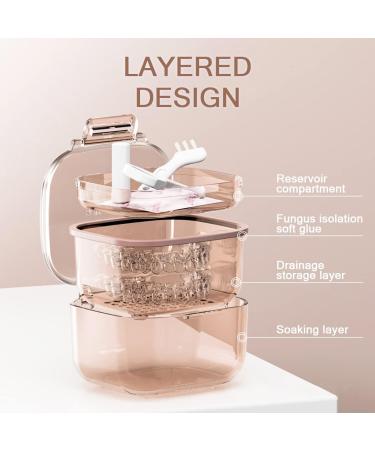 Prosthesenbox | Retainer Box & Cleaning Cup with Filter | Travel Storage for Prosthesis & Tooth Protection (Apricot) - Buy Online on GoSupps.com