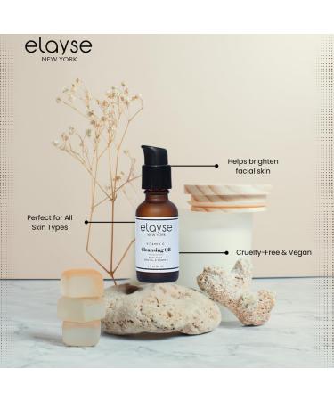 ELAYSE Premium Vitamin C Cleansing Oil 1 Fl oz Brightening & Hydrating Oil Cleanser with Sunflower Seed Oil Vitamin E and Citrus Oils for Makeup Removal and Radiant Skin - Buy Online on GoSupps.com