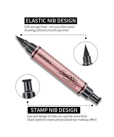 Eyeliner Stamp - Winged Eyeliner Stamp for All Eye Shapes  Easy Cat Eye Stencil Makeup Tool  SmudgeProof & Waterproof Liquid Eye liner Pen  Winged Stamp (10MM  Black) 03:Winged - Buy Online on GoSupps.com