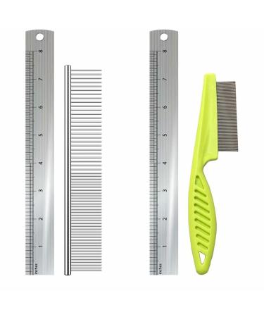 2-in-1 Professional Metal Dog and Cat Comb with Stainless Steel Teeth - Grooming Tool for Long & Short Haired Pets - Removes Tangles, Knots, Fleas & Lice - Buy Online on GoSupps.com