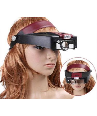 Lighted Head Magnifier Glasses Headset with Led Light Magnifying Head Lamp Headband Loupe Visor Hands-Free for Watch Repair Reading Eyelash Hobby Crafts Sewing 1.5X 3X 6 Interesting Life - Buy Online on GoSupps.com
