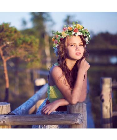 Buy Yellow Flower Crown Headband - Artificial Floral Wreath & Hair Garland for Brides | International Shipping - Buy Online on GoSupps.com
