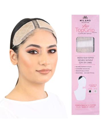MILANO COLLECTION Lace TopGrip: No-Slip Comfort Band for Securely Wearing Lace Front Wigs Wig Grips Wig Caps & Glueless Wig Bands Size Large Beige Lace TopGrip Beige