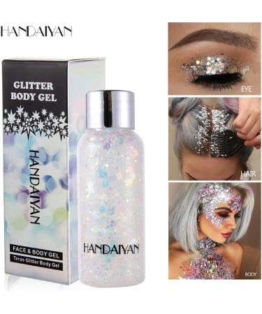 HANDAIYAN 3 Pack Holographic Body Glitter Gel - Mermaid Sequins Chunky Festival Makeup SetB - Buy Online on GoSupps.com