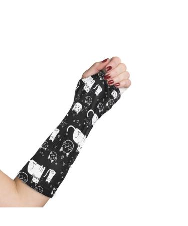 Cats Print Hand Socks for Splint Wrist and Thumb Spica Wrap Liner Arm Cast Cover Stockinette Sleeve for Under Brace for Women Men Medium Cats Print
