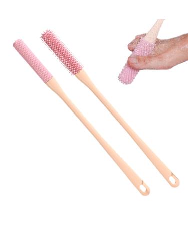 Long Handle Toe Brush - Nail Cleaning Fingernails Toe Brush for Shower with Long Handle Foot Scrubber in the Shower Deep Cleaning for Elderly Seniors Rose