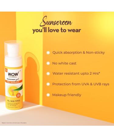 W OW Skin Science Sunscreen SPF 55 PA+++ | Ultra Light Matte Finish | UVA & UVB Protection for All Skin Types | 3.38 Fl Oz | International Shipping Available - Buy Online on GoSupps.com