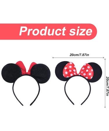EUPSIIU 4 Pieces Mouse Ears Headband Red Bow Headbands And Pink Bow Headbands Cosplay Party Headband for Adults and Kids Fancy Dress Costume Head Band for Daily Wear Party Festivals Multi - Buy Online on GoSupps.com