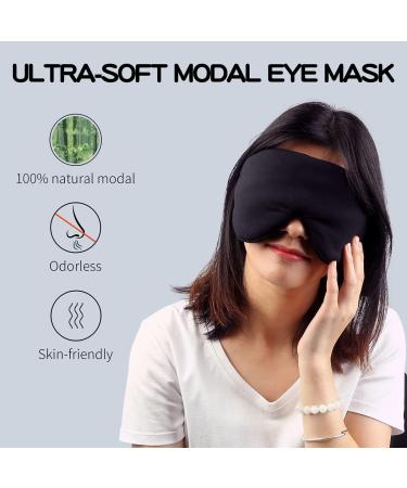 Pacearm Modal Sleep Mask - Soft & Comfortable Eye Mask for Men and Women - Adjustable Strap - Black - Buy Online on GoSupps.com