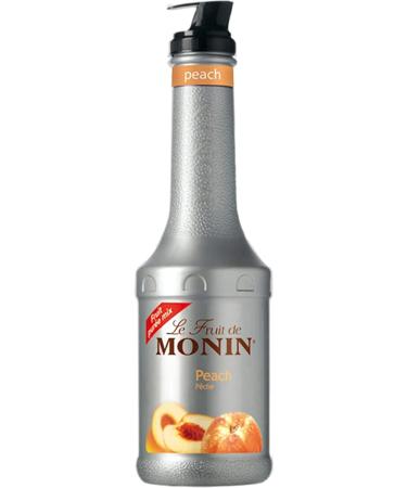 Monin Peach Puree 1L Bottle of 2 with World Food Shop Scoop - Premium Quality Fruit Puree for Cocktails Mocktails Smoothies - Ideal for Bars Restaurants Home Use! - Buy Online on GoSupps.com