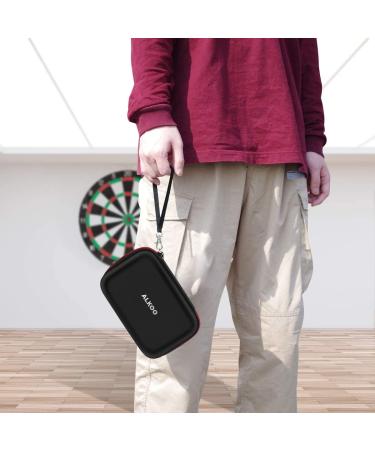 ALKOO Dart Case - Holds 12 Steel & Soft Tip Darts - Black with Flight Shape Protection & Storage Pockets - Buy Online on GoSupps.com