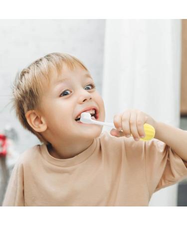 FRCOLOR Cute Manual Toothbrush with Soft Bristles - Yellow - Ideal for Gentle Cleaning - International Shipping Available - Buy Online on GoSupps.com