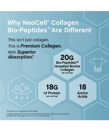 NeoCell Collagen Bio-Peptides Powder | 22oz | Super Hair Skin and Nails | Superior Absorption | Grassfed Protein Supplement | Advanced with 18 Essential Amino Acids 22 Ounce (Pack of 1) - Buy Online on GoSupps.com