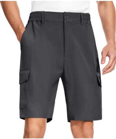 Sihohan short pants men - summer hiking pants men short light quick -drying hiking shorts breathable stretch cargo shorts with 7 pockets for trekking outdoor 3xl dark gray