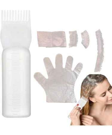Hair Oil Applicator Bottle 160ml with Hair Dye Kit Root Comb Applicator Bottle with Clear Scale Portable Hair Bleach Kit for Home Barber Shop Hair Dye Tools Hair Brushes - Buy Online on GoSupps.com