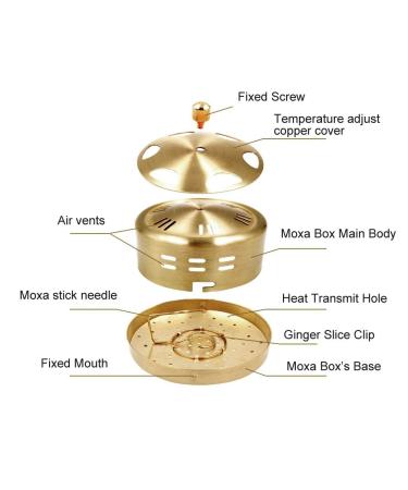 Natudeco Pure Copper Moxa Stick | 6 Holes Moxibustion Treatment Box | Mugwort Heat Treatment Holder for Home & Salon | International Shipping - Buy Online on GoSupps.com
