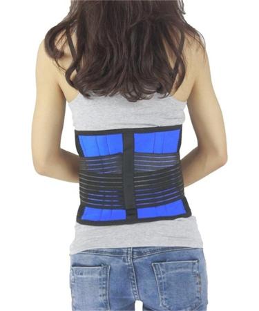 Neoprene Double Pull Posture Support Brace - Aofit Lumbar Lower Back Support Belt (XXL 40-44 inches) - Black & Blue - Buy Online on GoSupps.com