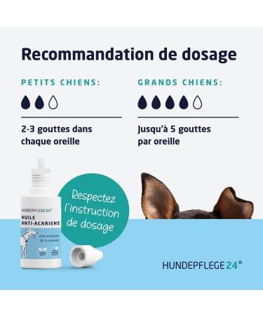 HUNDEPFLEGE24 Ear Mite Oil for Dogs & Cats - Immediate and Natural Effectiveness Against Ear Mites Inflammation Ear Mites Itching and Discharge 50ml - Buy Online on GoSupps.com