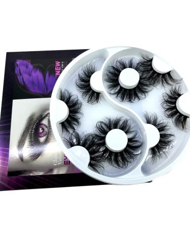 HBZGTLAD 2021 New 25mm 3D Faux Mink Hair Cross False Eyelashes 5 Pairs Long Eye Lashes Handmade Thick Makeup Beauty Extension Tools (WX-32)