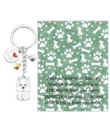 Ensianth Dog Keychain Gifts for Dog Lovers Puppy Keychain Dog Paw Print Keychain Gifts for Dog Owners Mom Dad Puppy Dog Keyring Malteser Dog