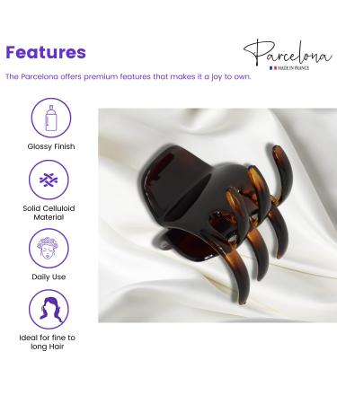 Parcelona French Classic Large Pony 2 Shell Celluloid Hair Claw Clips - Non Slip, Durable Styling Accessory for Women - Made in France - Buy Online on GoSupps.com