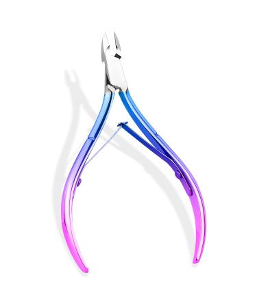 Nail skin pliers professional nail skin remover nail shaver stainless steel skin scissors sharp cut fine for removal excess torn skin on fingers and toes blue color gradient