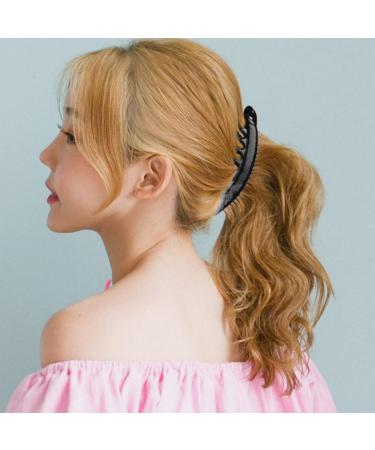 Androxeda Large Hair Clips for Women High-Quality Banana Clasp Ponytail Holders (Black & Brown) | Perfect Volume & Durability - Buy Online on GoSupps.com