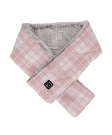GfRGFH heating scarf washable adjustable gears soft warm USB electrically heated scarf for skiing fishing outdoor (pink)