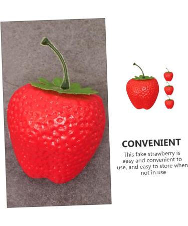 MAGICLULU 6pcs Simulation Big Strawberry Lifelike Strawberries Realistic Strawberry Artificial Strawberry Model Mini Strawberry Fake Strawberry Pretend Play Toy Fake Food Fake Fruit Plastic - Buy Online on GoSupps.com