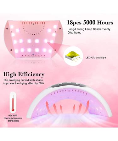 Wisdompark 54W UV LED Nail Lamp with Automatic Sensor - Professional Gel Nail Dryer for Curing Polish - White - Buy Online on GoSupps.com