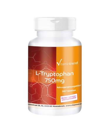 Vitamintrend L-Tryptophan 750mg - 240 tablets - vegan - high dosage | Vitamintrend