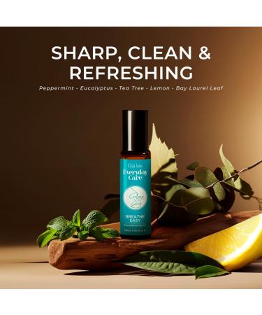 Breathe Easy & Headache Relief Roll On Set - Aromatherapy Grade Essential Oils Roll On Set - 2x0.34 fl oz - Gya Labs - Buy Online on GoSupps.com