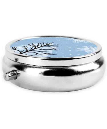 Christmas Santa Snowman Mini Round Pill Box | 3-Compartment Travel Organizer | Portable Medicine Case for Pocket Home & Office - Buy Online on GoSupps.com