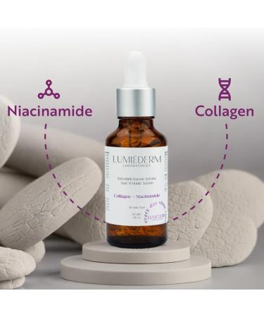 LUMI DERM LABORATORIES Niacinamide Anti-Wrinkle Serum with Collagen for Clear Glowing Skin Anti Aging for Smoothing Fine Lines and Renew Skin Texture Non-Greasy Formula All Skin Types 30 Ml - Buy Online on GoSupps.com
